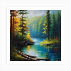 River In The Forest 10 Art Print