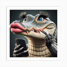 Alligator Makeup 1 Art Print