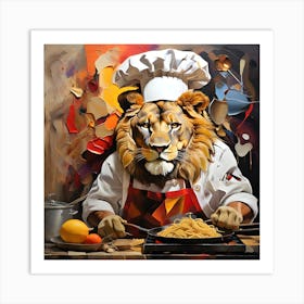 Chef Lion Art Print