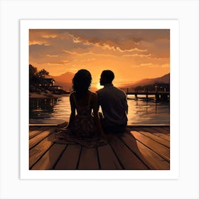 Sunset Couple 2 Art Print