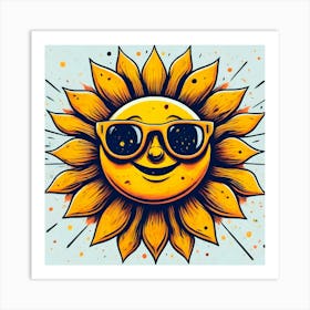 Sun With Sunglasses 3 Art Print