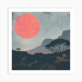 South Africa Sunset In The Desert 1 Art Print