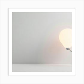 Businessman Holding A Light Bulb Art Print