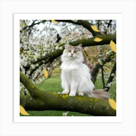 White Cat Art Print