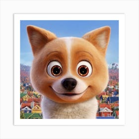 Dog With Big Eyes Art Print