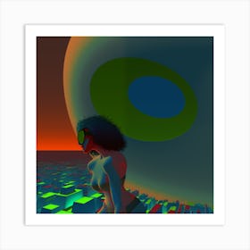 Sci Fi, year 4000, artwork print. Art Print