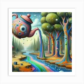 Teapot In The Forest 1 Art Print