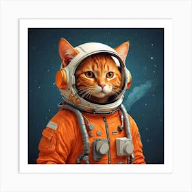 Astronaut Cat 4 Art Print