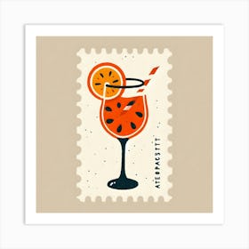 Aperitif Spritz on a Postage Stamp 1 Art Print