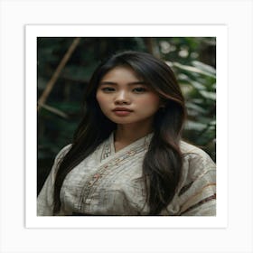 A Beautiful Asian Girl Model portrait Art Print