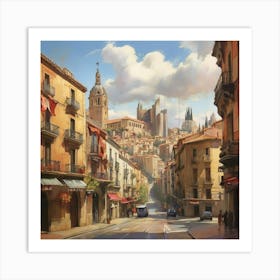 Street In Barcelona art print Art Print