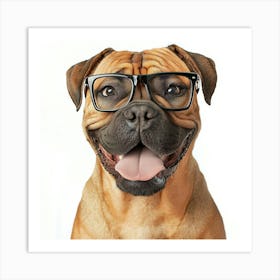 Dog With Glasses 14 Art Print