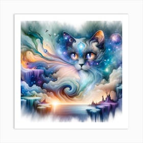 Cat In Space Art Print