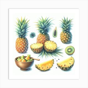 Pineapples 4 Art Print