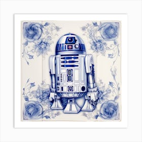 Star Wars Inspired Delft Tile Illustration 1 Art Print