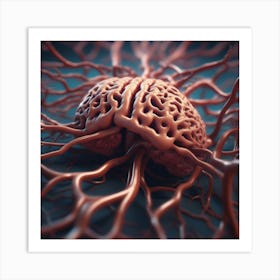 Brain With Blood Vessels 1 Art Print
