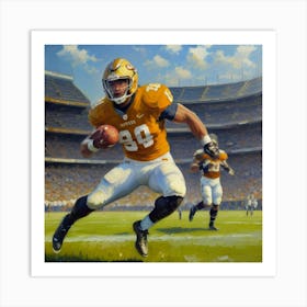 High Stakes Play Football Star in Motion Art Print