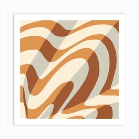 Tan Stripe Cloth Surface Abstract Square Art Print