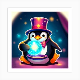 Penguin Magician Art Print