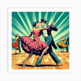 Ballroom dance, pop art 2 Art Print