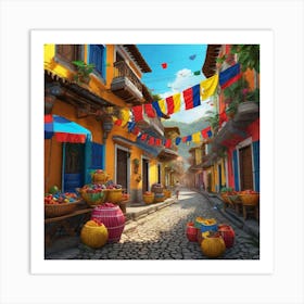 Colombian Festivities Ultra Hd Realistic Vivid Colors Highly Detailed Uhd Drawing Pen And Ink (1) Art Print