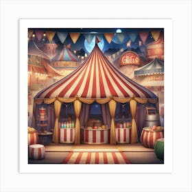 Carnival Tent At Night Art Print