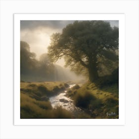 Tree In The Mist Art Print