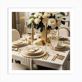 Gold Table Setting 3 Art Print