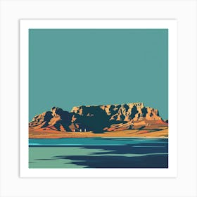 A Table Mountain In Cape Town Minimal Illustrati 1720033756 4 Art Print