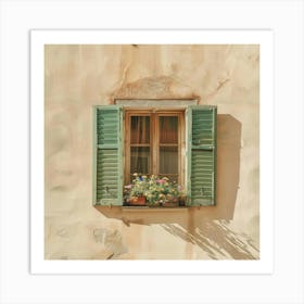 Window With Green Shutters Art Print