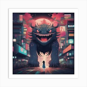 Monster In The City Art Print