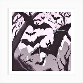 Bats In The Forest Art Print