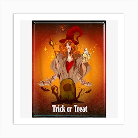 Trick Or Treat Playing Card Art Print