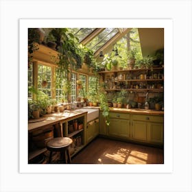 Green Kitchen Art Print