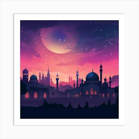 Islamic City At Night 5 Art Print