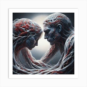 Man And Woman Hugging Art Print