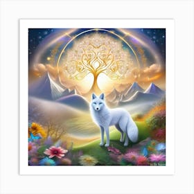 White Fox Art Print