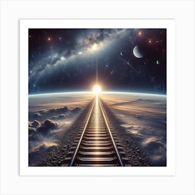 Train Tracks To The Stars Art Print