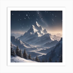 Snowy Mountains 13 Art Print