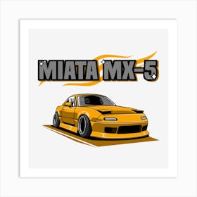 Mazda Mx-5 Yellow Art Print