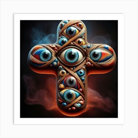 Cross With Eyes Art Print