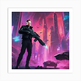 Futuristic City 96 Art Print