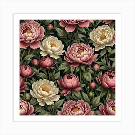 Peony Pattern Art Print