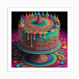 Psychedelic Cake 1 Art Print