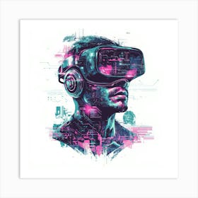 Vr Headset.Generated AI. Wall Art Print 15 Póster