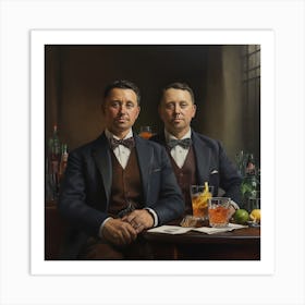 Two Men At A Bar Art Print