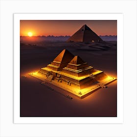 Gothic Ancient Egyptian 3 Pyramids During Sunset 8k Resolution Gothic Style Expressionism Masterpiece Monochromatic Tetredic Ornate Colors Unreal Engine 5 Cinema E0381eac 47da 4d66 85dc 95f0882763fd Art Print