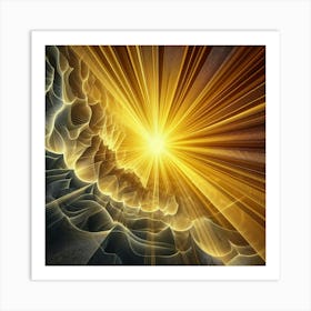 Golden Rays Of Light 1 Art Print