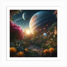 Planets In The Garden Art Print