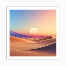 Sunset In The Desert 7 Art Print